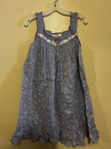 eileen west Lt Gray Blue nightgown small new