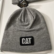 Caterpillar Gray Beanie Knit Cap One Size Men's Reflective Winter Hat NEW