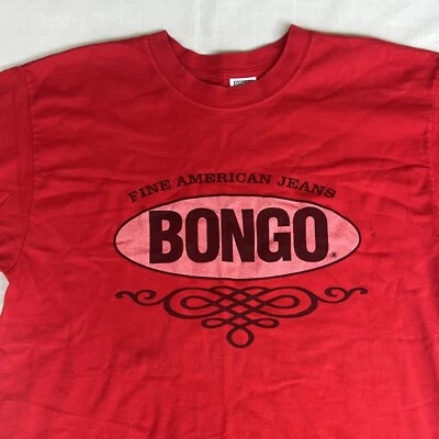Camisa Bongo Jeans Adulto Talla Libre XL Roja Vintage Años 90 Hecha en EE. UU. Suelta 2562 Foto 1 de 4