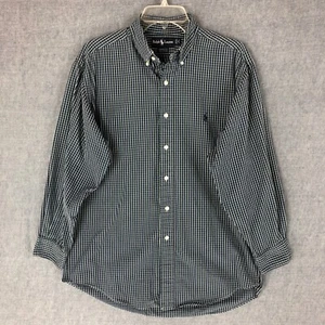 Polo vintage Ralph Lauren Yarmouth Shirt 16 bottoni manica lunga logo pony uomo - Foto 1 di 9