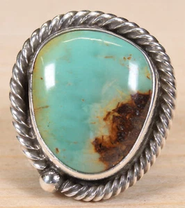 Anillo Christopher Hoskie plata esterlina y turquesa talla 8,5 DID X774D - Imagen 1 de 5