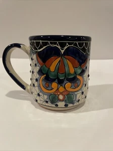 Taza de café de cerámica mexicana Talavera taza de té flores pintadas a mano - Imagen 1 de 12