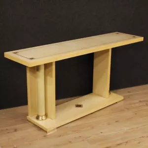 Console italiana mobile legno ottone stile antico tavolo salotto intarsio 900 - Foto 1 di 12