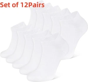 12 Pairs Mens Cotton Rich Ankle Low Cut Short Quarter Gym Sports Trainer Socks - Picture 1 of 7
