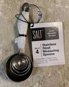 4 Pc Stainless Steel Measuring Spoon Teaspoon Set (NEW) - Picture 1 of 2