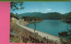 Vintage Idaho ID Postcard Super Hwy 10 on Lake Coeur D Alene Glacier Lake - Picture 1 of 4