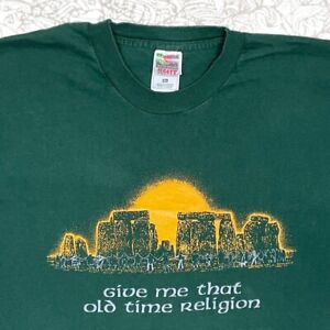 Vintage Religion Jesus Novelty Shirt — 90s Funny Joke Stonehenge Phrase Tee, XL