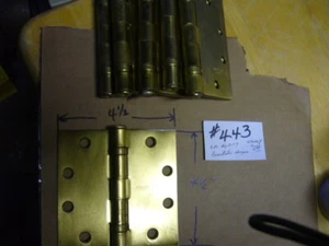 Six (6) Hvy Duty Hinges Steel Brass Plated Made By Stanley Corp.USA #FB179 4 1/2 - Picture 1 of 2