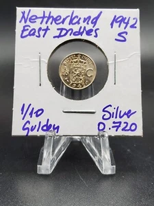 Coin Netherland East India 1/10 Gulden 1942 S km# 318 Silver 0.720 - Picture 1 of 2