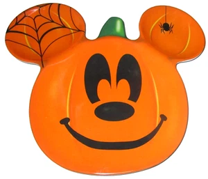 DISNEY ~ 100% Melamina Mickey Mouse Calabaza Halloween Plato/Bandeja - Imagen 1 de 1
