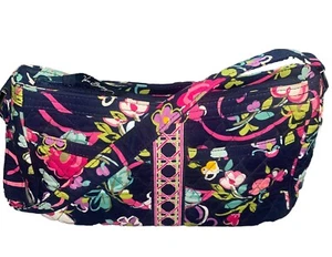 Vera Bradley Bolso de Mano con Asa Superior Monedero Cintas Azul Marino con Floral Retirado - Imagen 1 de 6