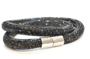 Diamond Style Damen Armband New Ice Crystal Mesh Double schwarz 15-FW7016/404 - Bild 1 von 1