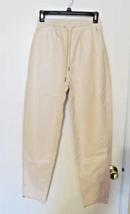 Towne-Huntington Kunstleder Elfenbein Hi Lo Jogginghose Damen Medium Neu mit Etikett - Bild 1 von 4