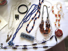 Marvelous Glass Bead Necklace Jewelry Lot + More Artisan