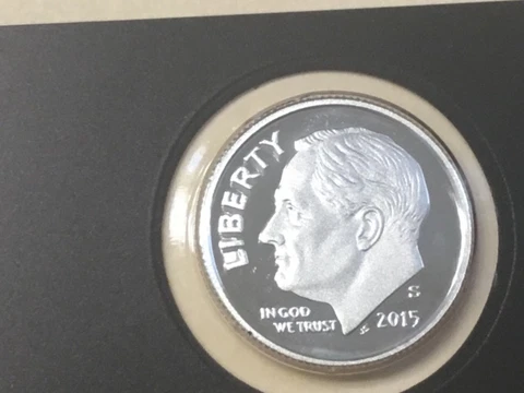 2015 S SILVER GEM PROOF ROOSEVELT DIME. NICE! HIGH GRADE! Minor Back Rim Toning Cover