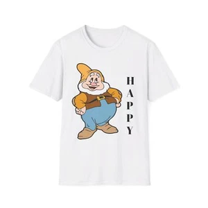 Unisex Disney Happy of Snow White Softstyle T-Shirt | Iconic Character Adult Tee - Picture 1 of 10