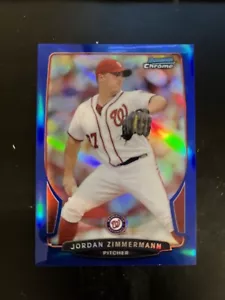 2013 BOWMAN CHROME JORDAN ZIMMERMANN BLUE REFRACTOR /250 33 NATIONALS - Picture 1 of 2