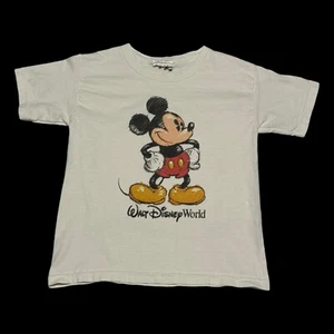 Vintage Walt Disney World Mickey Mouse White Shirt Youth Medium - Picture 1 of 5