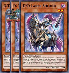 Yugioh! 3x D/D Lance Soldier DOOD-EN001 Common 1st Ed NM - Picture 1 of 1