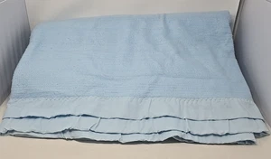 Vintage Chatham Blue Acrylic Blanket w/Nylon Trim 100" x 90" - Picture 1 of 9