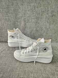 Converse Chuck Taylor All Star Move Platform UK 7 US 9 White Hi Tops - Picture 1 of 15
