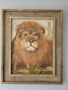 31"×25" Original Oil On Board Impressionist Painting Of A Great Lion Artist Sign - Picture 1 of 11