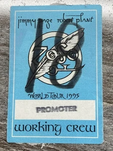 1995 Vintage Jimmy Page Robert Plant PROMOTER cloth sticker Backstage Pass RARE - Picture 1 of 2