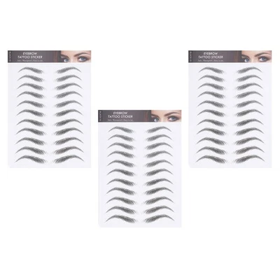 6 Sheets Eyebrow Stickers Imitation False Eyebrows Sticker Eyebrow Makeup Tool - Image 1 of 4