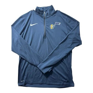 Nike Men’s Size M Gray Dri-Fit 1/4 Zip Pullover Shirt Utah Jazz NBA Basketball - Picture 1 of 11