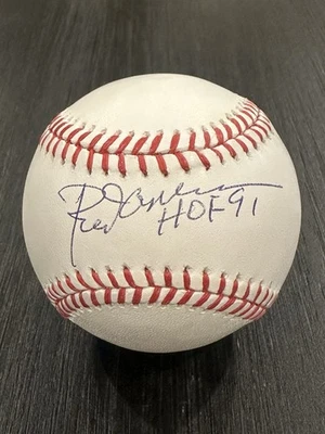 ROD CAREW signed OML Baseball HOF 91 Insc autographed TWINS Angels JSA - Image 1 of 2