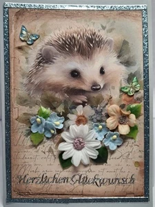 1 schöne Karte mit süßem Igel - Bild 1 von 1