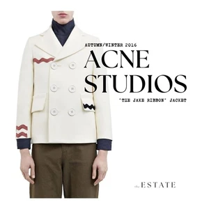 ACNE STUDIOS A/W 2016 Jake Ribbon White Double Breasted Jacket size 46 - Picture 1 of 9