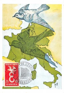 Carta Massima FDC FRANCIA EUROPA 1958 STRASBURGO - Picture 1 of 2