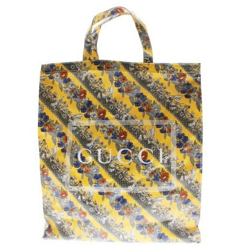 Borsa Gucci usata media fiore 575140 floreale giallo multicolore rivestita cotone tela