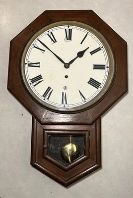 Reloj de Pared Waterbury 10 Pulgadas Gota Octágono Escuela Casa General Tienda Foto 1 de 4
