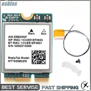 MT7925 WiFi 7 M.2 NGFF WiFi Card with Antennas PC MediaTek Tri-band BT5.3 Laptop - Afbeelding 1 van 6