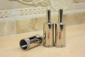 3 pieces 17mm THK Diamond coated drills drill bit bits hole saw core glass tile - Picture 1 of 3