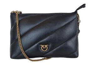 PINKO flat classic maxi quilt shoulder bag 1P22Y9 A03J Z99Q black leather - Picture 1 of 6