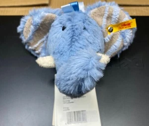 Steiff Soft and Cuddly Blue Elephant - 5" Plush Toy Rattle - Authentic Steiff - Picture 1 of 2