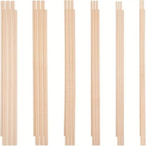 1Set 36Pcs Dowel Rods Wood Sticks 3mm 4mm 5mm 6mm 8mm 10mm Assorted - Picture 1 of 7