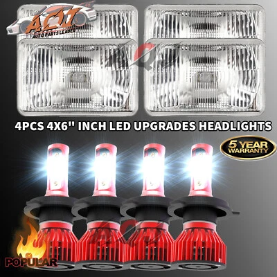 4pcs Fit Buick Regal Grand National 1982-1987 4X6" LED Headlights HI-LO Beam - Image 1 of 4