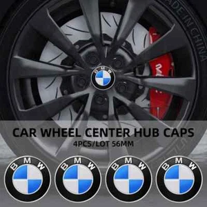 4pcs 56/65mm Car Wheel Center Hub Cap Stickers For BMW M Performance E36 E46 E60 - Picture 1 of 14