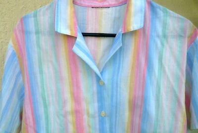 CAMISA MUJER VINTAGE PASTEL L MULTICOLOR ABOTONADA L ALGODÓN COUNTRY BLUSA COLORIDA Foto 1 de 4