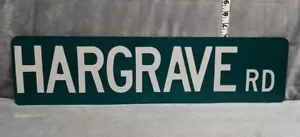 Hargrave Road 2-Sided Retired Street Road Sign Green 24x9 Inches. Man Cave Sign - Picture 1 of 3