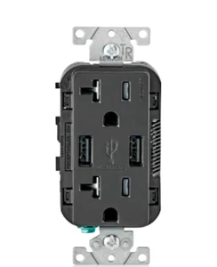 LEVITON 3.6A DUPLEX USB CHARGER 20A 125V RECEPTACLE *D20 - Picture 1 of 8