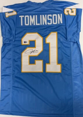 LADAINIAN TOMLINSON Signed Custom Replica Light Blue Chargers Jersey AUTO - BAS - Image 1 of 3