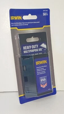 Hojas de afeitar utilitarias multiusos de alta resistencia de acero al carbono Irwin 50 ct IWHT11921L Foto 1 de 4
