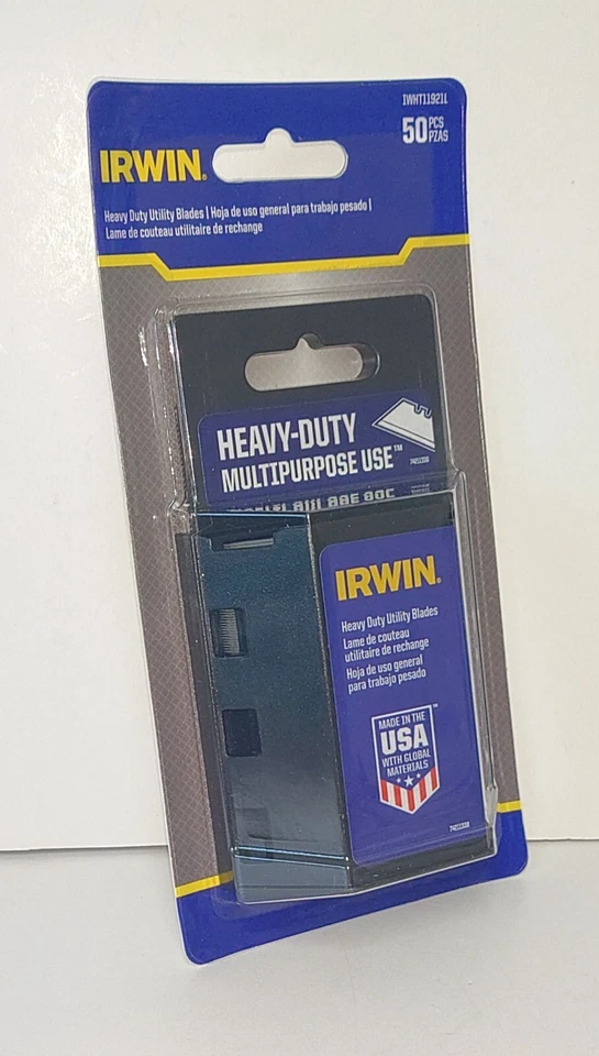IRWIN Carbon Steel Heavy Duty Multipurpose Utility Razor Blades 50-Pk IWHT11921L