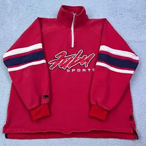 Vintage FUBU Sports 1/4 Zip Sweatshirt Herren Large Rot Pullover 90s Sweater Y2K Retro - Bild 1 von 12