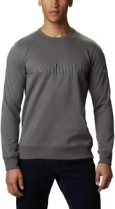 Columbia Mens Logo Fleece Crew Sweatshirt Charcoal/Black 2XL Omni Shade UPF 50 - Picture 1 of 5
